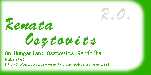 renata osztovits business card